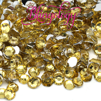 Light Topaz Resin Round Flat Back Loose Rhinestones