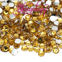 Topaz Resin Round Flat Back Loose Rhinestones