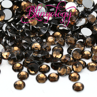 Dark Coffee Resin Round Flat Back Loose Rhinestones