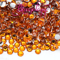 Orange Resin Round Flat Back Loose Rhinestones