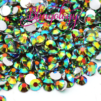 Dark Siam AB Resin Round Flat Back Loose Rhinestones