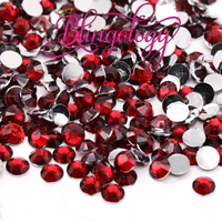 Dark Siam Resin Round Flat Back Loose Rhinestones