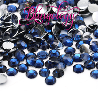 Navy Resin Round Flat Back Loose Rhinestones