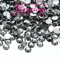 Black Diamond Resin Round Flat Back Loose Rhinestones