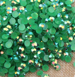 Live - 6mm Emerald Green AB Jelly Round Flat Back Loose Rhinestones Non Hotfix - 2K PCS