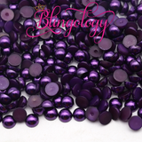 Tanzanite Pearls Resin Round Flat Back Loose Pearls