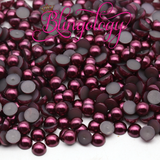 Sangria Pearls Resin Round Flat Back Loose Pearls