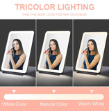 NIB LED Travel Mirror, Foldable - PINK