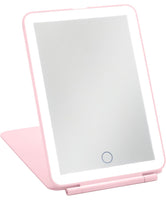 NIB LED Travel Mirror, Foldable - PINK