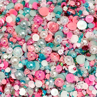 2-10mm Mixed Pearls and Rhinestones Resin Round Flat Back Loose Pearls #62 - 2000pcs