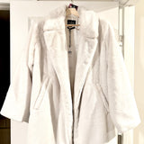 NWT ALO Yoga Oversized Faux Fur Ivory Trench Coat Size Medium