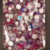 SS6-SS20/2-5mm NEW Valentine's 2023 Purple, Pink, Red, AB Glass Round Flat Back Rhinestones Mixed Set #24 - 1000pcs