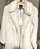 NWT ALO Yoga Oversized Faux Fur Ivory Trench Coat Size Medium