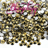 Gold Glass Round Flat Back Loose Rhinestones