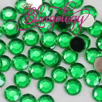 Green Resin Round Flat Back Loose Rhinestones