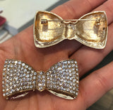 Gold Rhinestones Bling Bow Bling Cabochon Alloy Metal Decoden