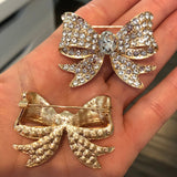 Gold Bow with Crystal AB Rhinestones Bling Cabochon Alloy Metal Decoden