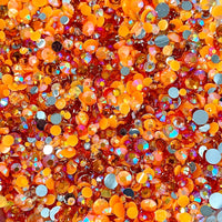 2-6mm Mixed Orange Resin Jelly Round Flat Back Loose Rhinestones #64 - 5000pcs