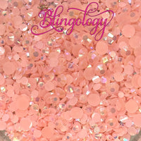 Peach AB Jelly Resin Round Flat Back Loose Rhinestones