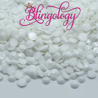 White Jelly Resin Round Flat Back Loose Rhinestones