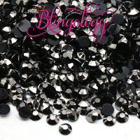 2-6mm Mixed Hematite Jelly Round Flat Back Loose Rhinestones