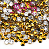 Gold Jelly Resin Round Flat Back Loose Rhinestones