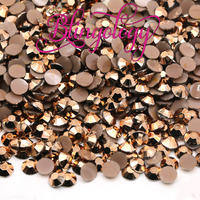 Rose Gold Jelly Resin Round Flat Back Loose Rhinestones