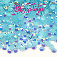 Aquamarine AB Jelly Resin Round Flat Back Loose Rhinestones