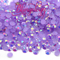 Light Amethyst AB Jelly Resin Round Flat Back Loose Rhinestones