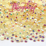 Champagne AB Jelly Resin Round Flat Back Loose Rhinestones