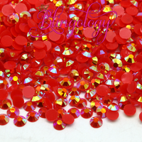 Siam AB Jelly Resin Round Flat Back Loose Rhinestones