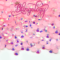 Light Pink AB Jelly Resin Round Flat Back Loose Rhinestones