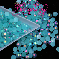 Jade AB Jelly Resin Round Flat Back Loose Rhinestones