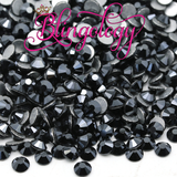 Jet Hematite Glass Round Flat Back Loose Rhinestones