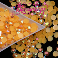 Light Orange AB Jelly Resin Round Flat Back Loose Rhinestones