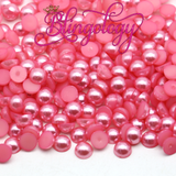 Light Rose Pearls Resin Round Flat Back Loose Pearls