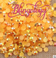 Orange AB Jelly Resin Round Flat Back Loose Rhinestones