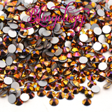 Rose Gold Hematite Glass Round Flat Back Loose Rhinestones