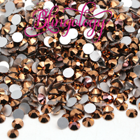 Rose Gold Glass Round Flat Back Loose Rhinestones