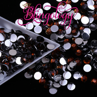Smoked Topaz Resin Round Flat Back Loose Rhinestones