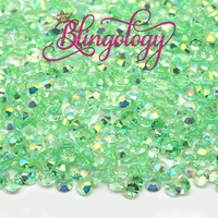 Medium Peridot AB Transparent Jelly Resin Round Flat Back Loose Rhinestones
