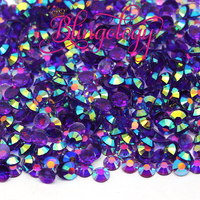 Amethyst AB Transparent Jelly Resin Round Flat Back Loose Rhinestones