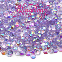 Light Amethyst AB Transparent Jelly Resin Round Flat Back Loose Rhinestones
