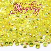 Citrine AB Transparent Jelly Resin Round Flat Back Loose Rhinestones