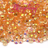 Champagne AB Transparent Jelly Resin Round Flat Back Loose Rhinestones