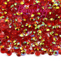 Medium Siam AB Transparent Jelly Resin Round Flat Back Loose Rhinestones