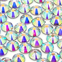 WCE -  3mm Crystal Clear AB Resin Round Flat Back Loose Rhinestones - 10,000PCS
