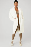 NWT ALO Yoga Oversized Faux Fur Ivory Trench Coat Size Medium