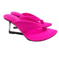 Good American Clear Wedge Sandals Hot Pink Size 5.5