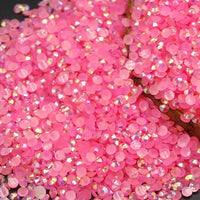 WCE - 5mm Pink AB Jelly Resin Round Flat Back Loose Rhinestones - 3,000pcs